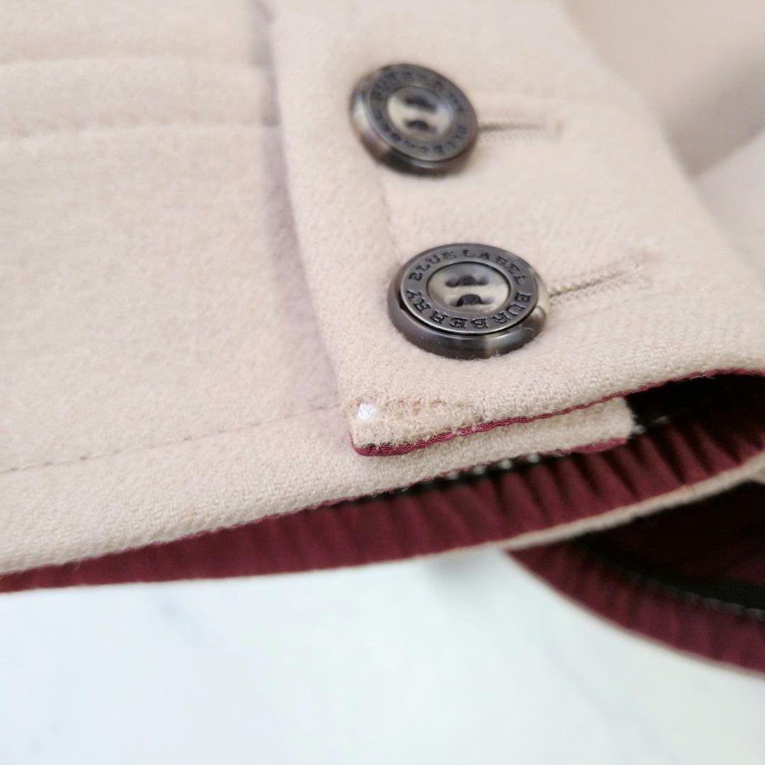 バーバリーブルーレーベル Pコート ウール100% ベージュ 38 M