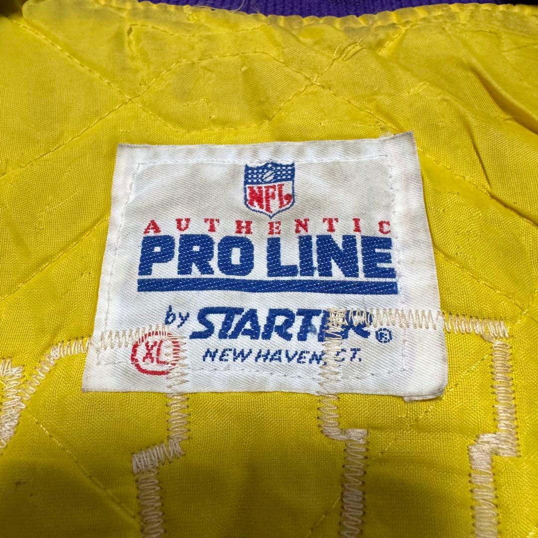 90s USA製 STARTER ナイロンスタジャン パープル VIKINGS