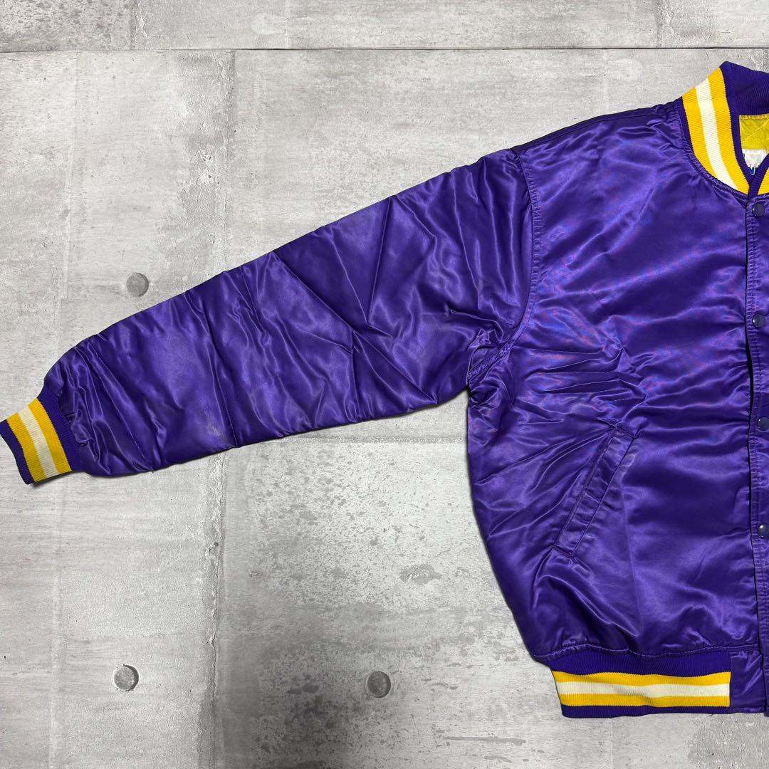 90s USA製 STARTER ナイロンスタジャン パープル VIKINGS
