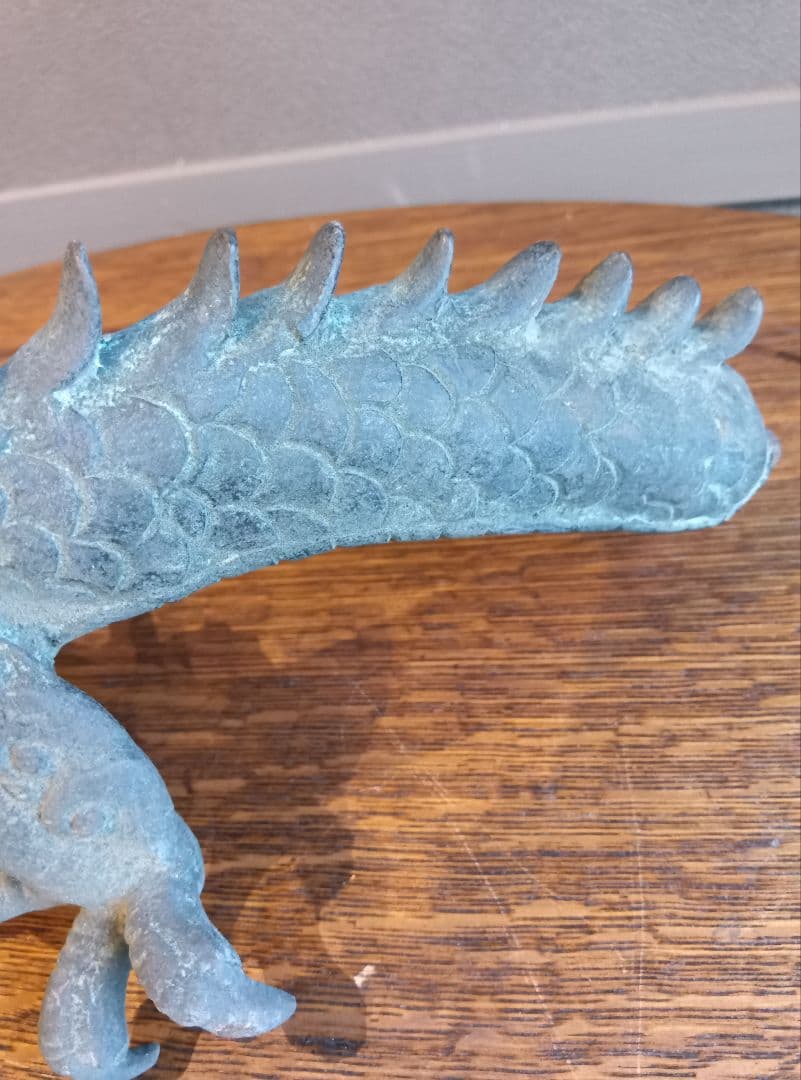 吐水龍　青銅製　彫刻　アンティーク　骨董　龍　龍神　水神　神社