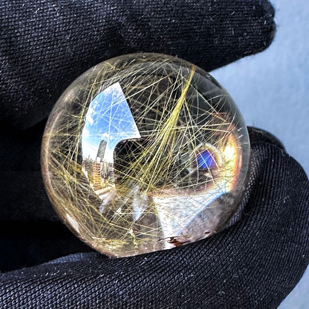 【財運・金運・事業運up❗️】レインボー☆ルチルクォーツ丸玉 スフィアA1126