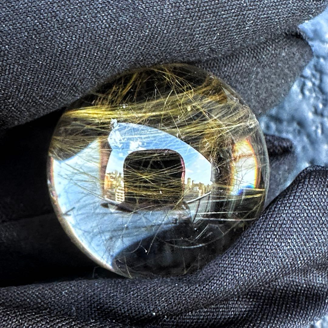 【財運・金運・事業運up❗️】レインボー☆ルチルクォーツ丸玉 スフィアA1126