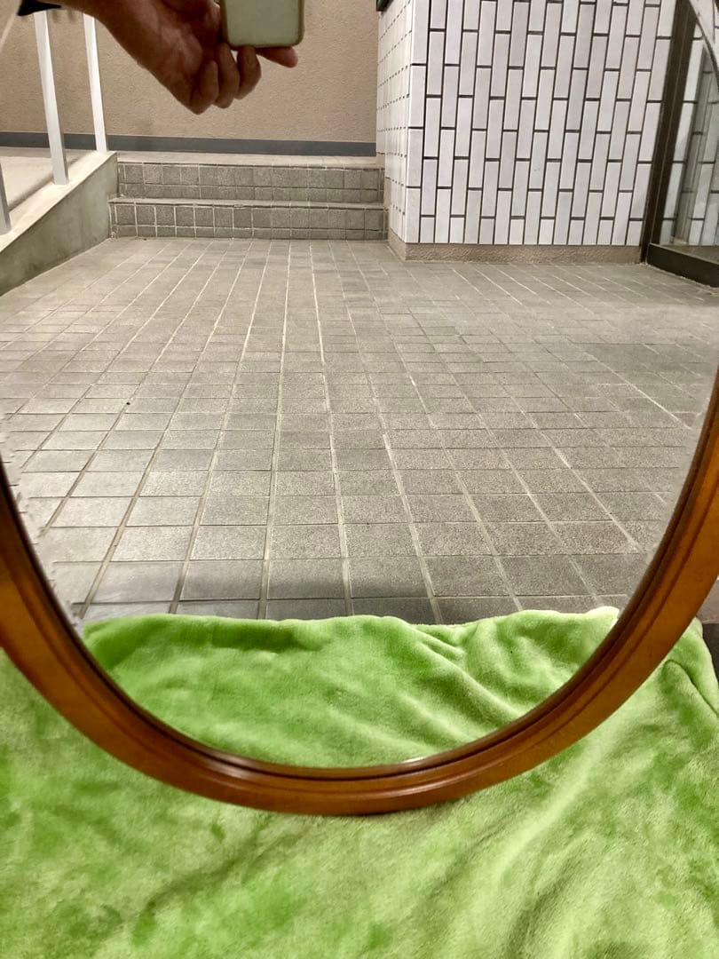 カリモク FURNITURE 大サイズ 68cm オーバルミラー A6085