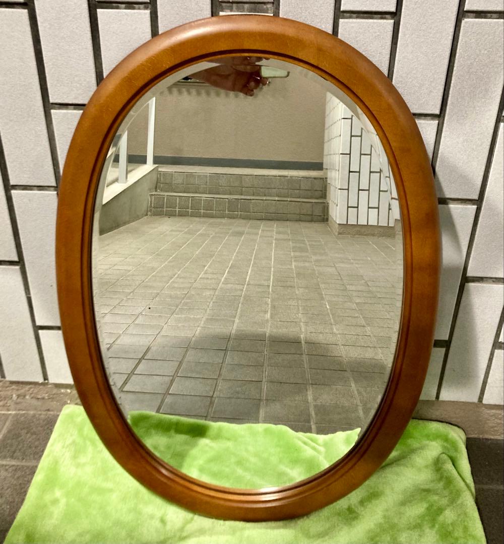 カリモク FURNITURE 大サイズ 68cm オーバルミラー A6085