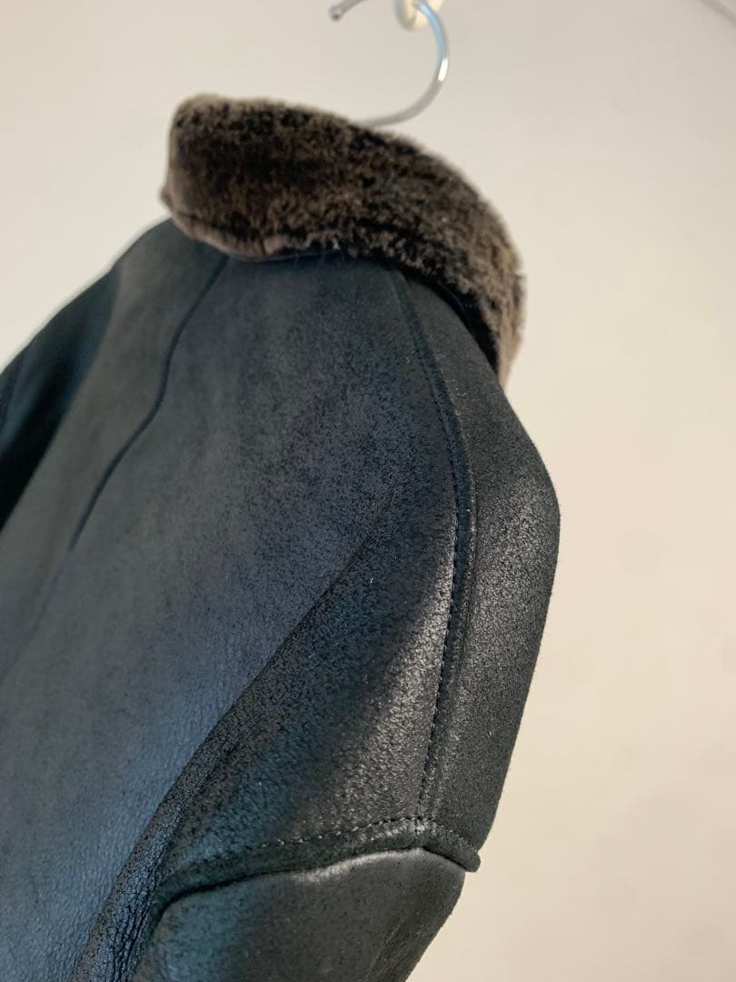 ダックス リアルムートン ロングコート ブラック 48 羊革 本革