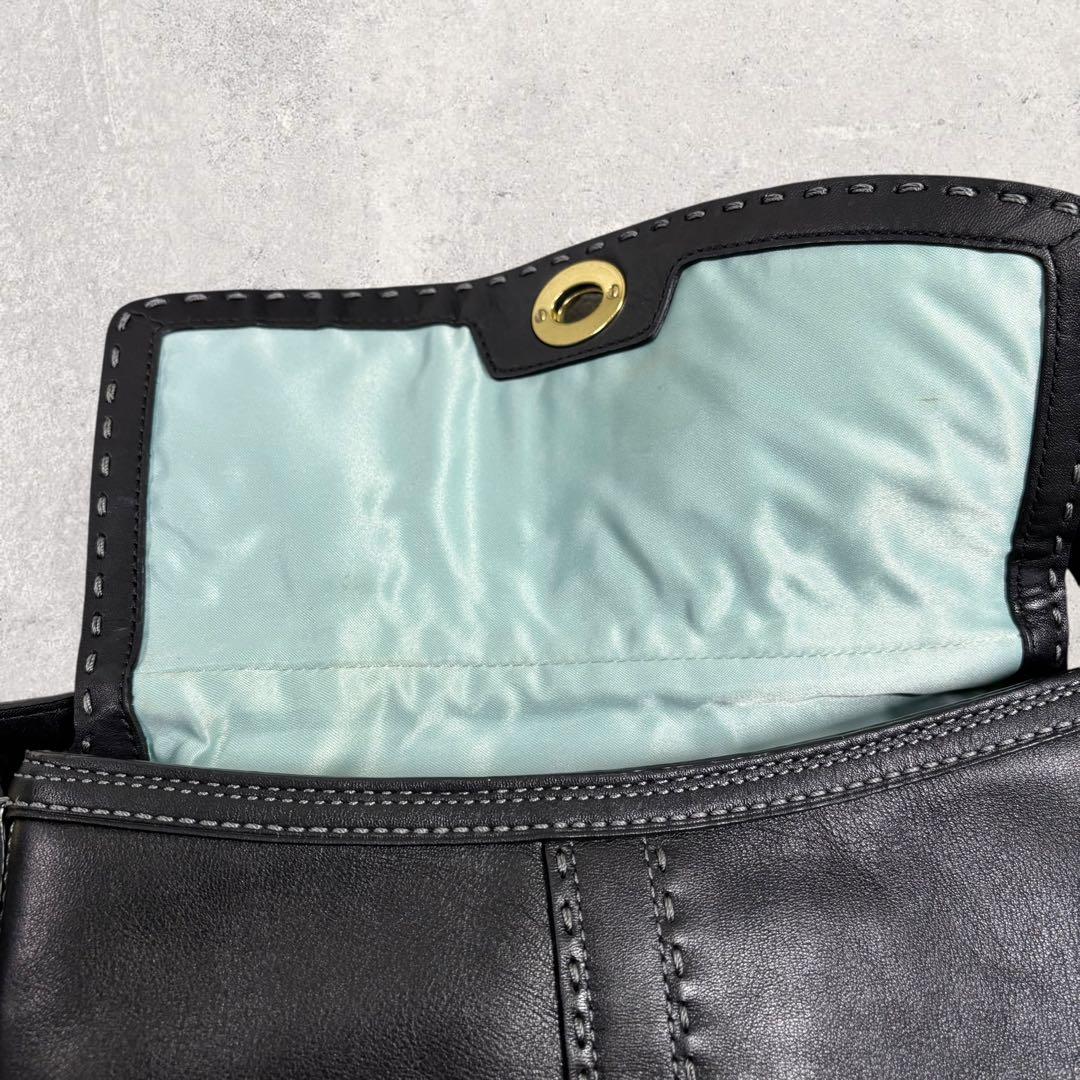 コーチ ソーホー ワンショルダーバッグ レザー 黒　ターンロック 保存袋