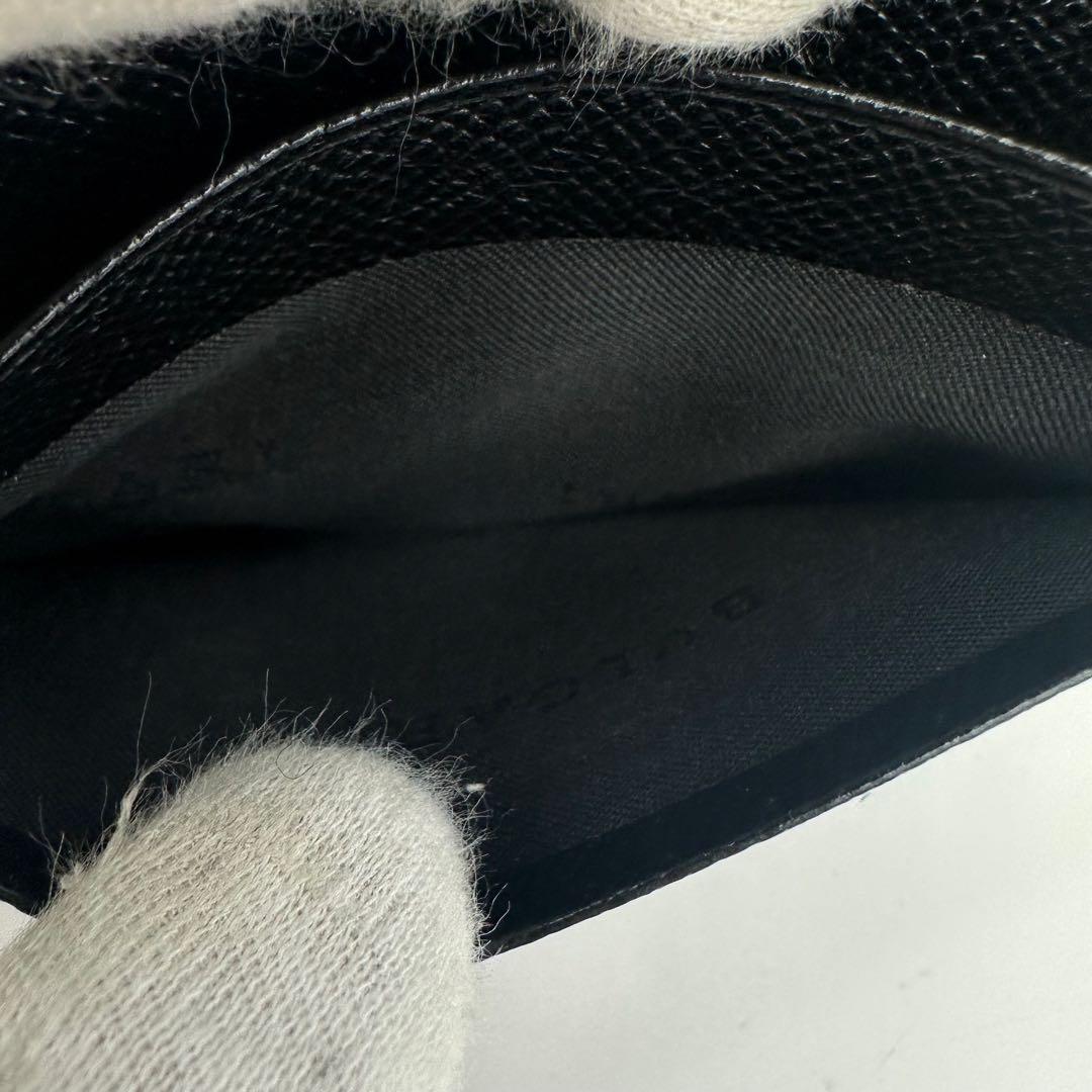 美品✨ブルガリ　名刺入れ　カードケース　定期入れ　黒　ロゴ刻印　フラップ