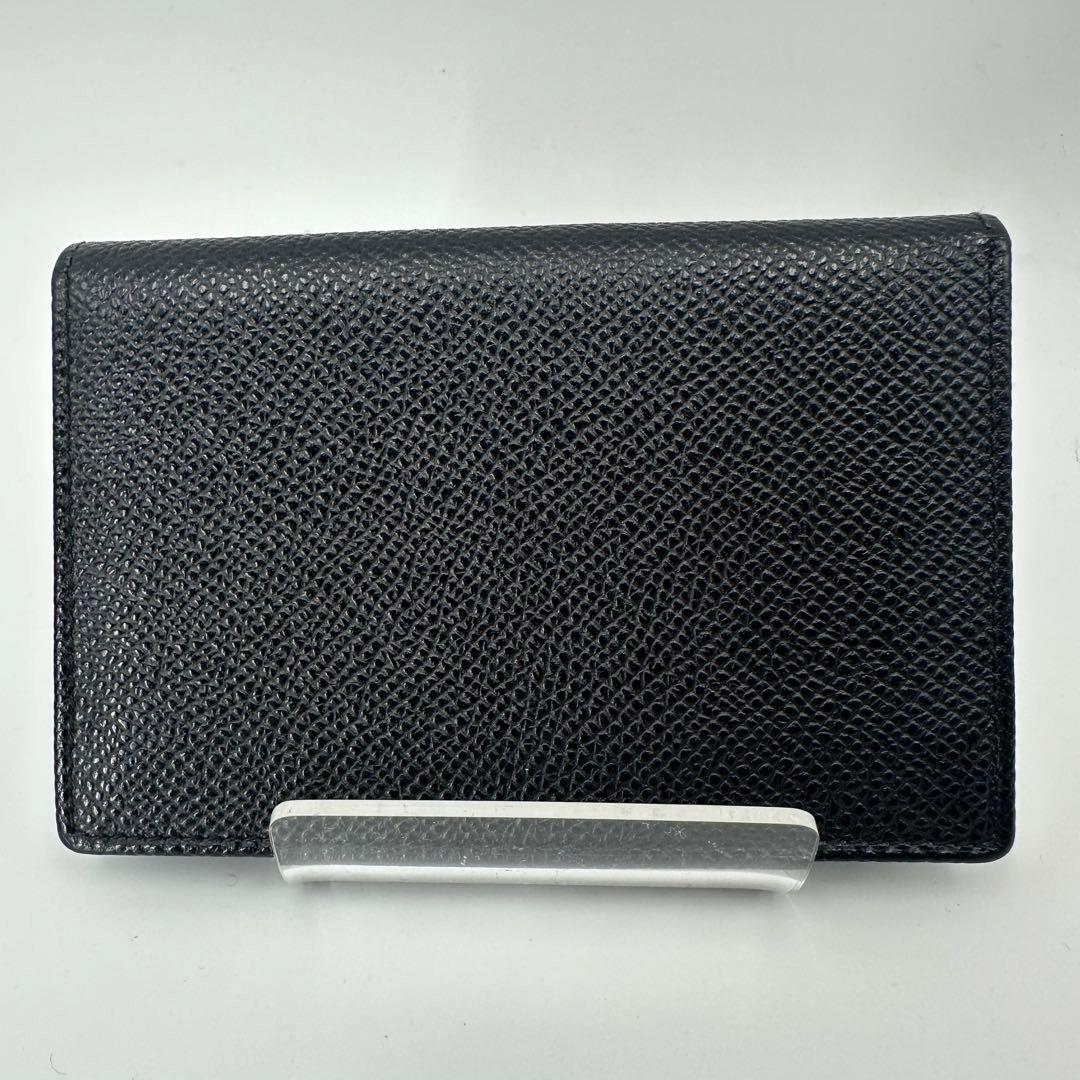 美品✨ブルガリ　名刺入れ　カードケース　定期入れ　黒　ロゴ刻印　フラップ