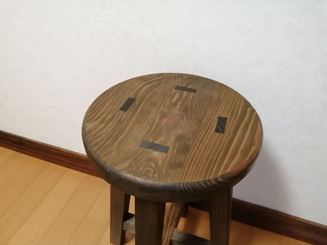 木製スツール　２脚セット　高さ40cm　丸椅子　stool