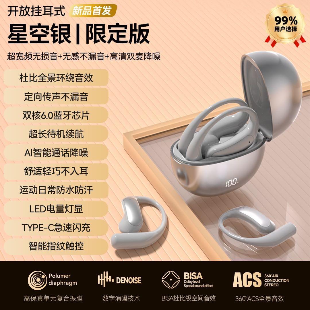 AI翻訳機能付きワイヤレスイヤホン シルバー