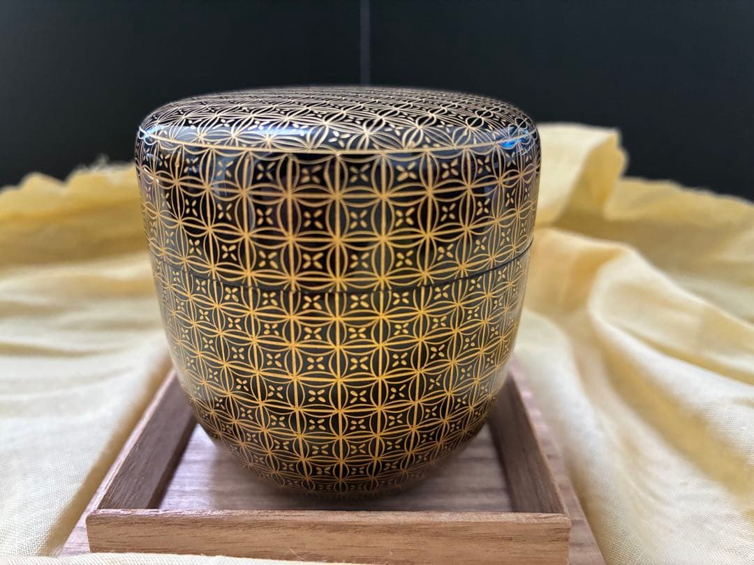 2/8迄値下げ中！　【新品 未使用】　前志芸男　沈金七宝之図　茶道具 棗