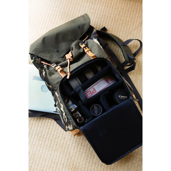 ZKIN カメラバッグ リュック 迷彩 グリーン