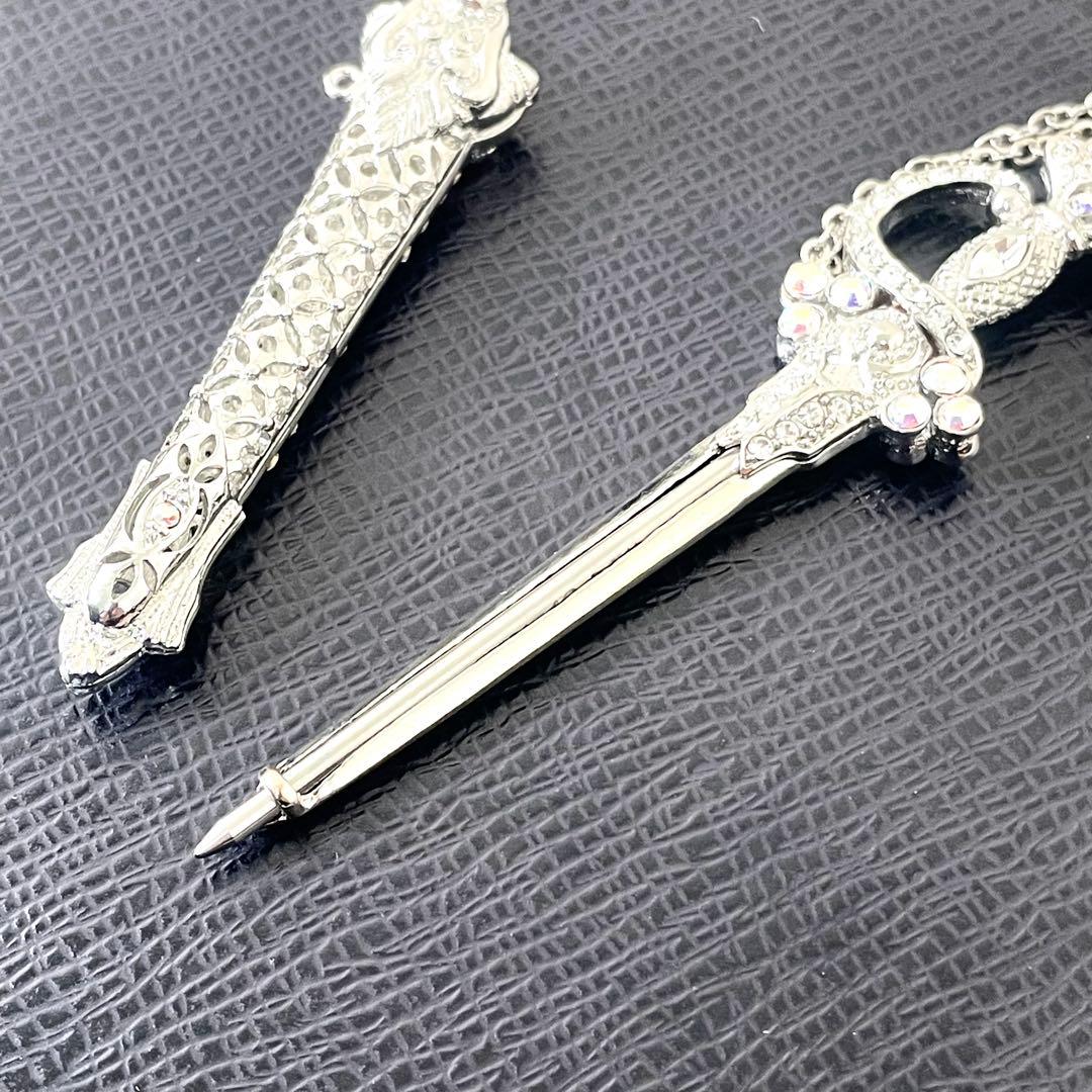 ギャラリーM ヴェニスの商人　ボールペン　剣形　シルバー　ラインストーン