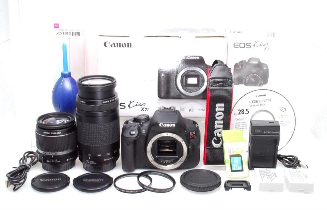 ✨オマケたくさん✨CANON KISS X7i✨ダブルレンズ✨入門モデル✨美品