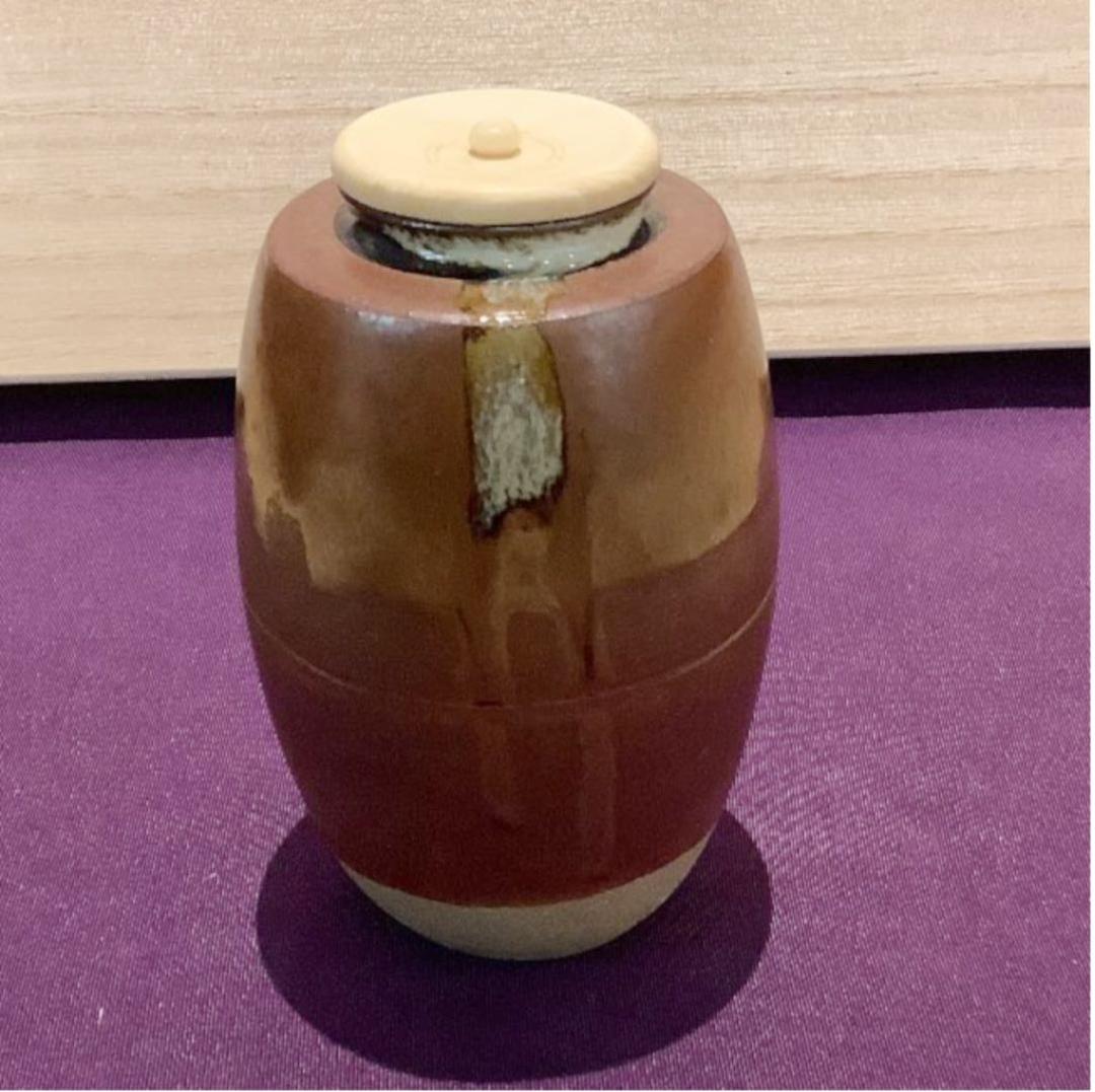 【茶道具】高取焼 肩衝茶入 鬼丸雪山作