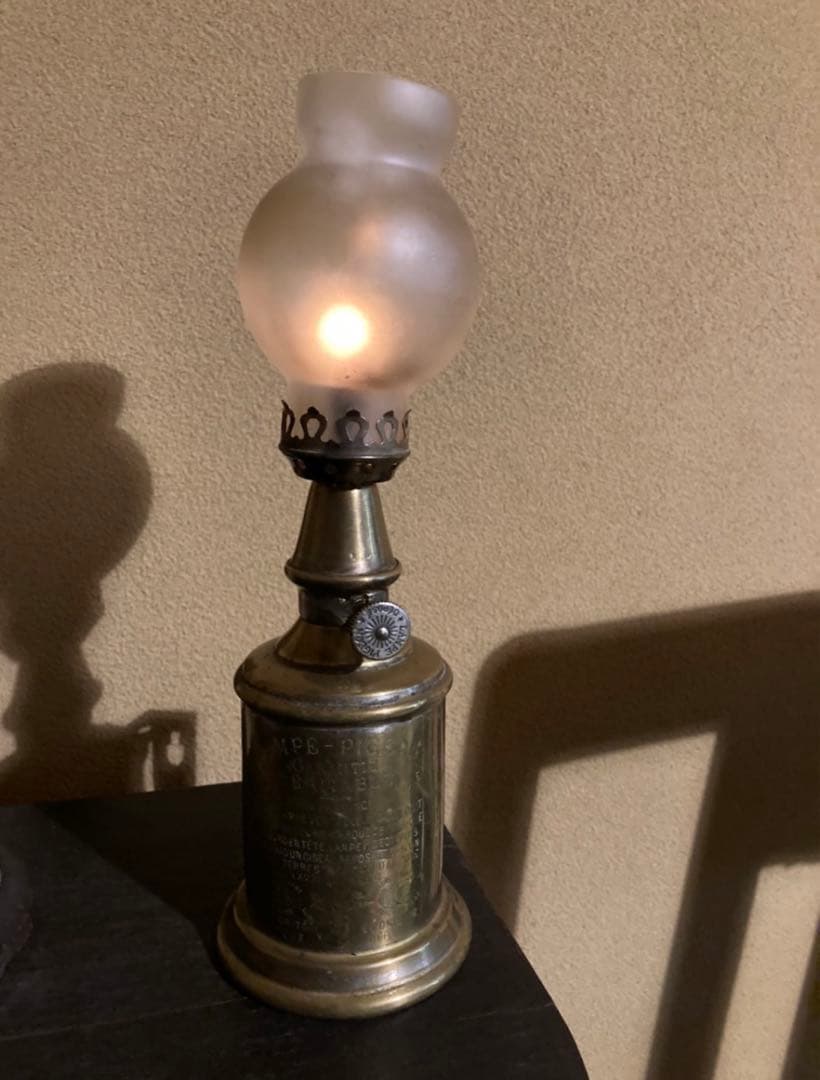 アンティーク　ランタン　オイル　ランプ　芯2本