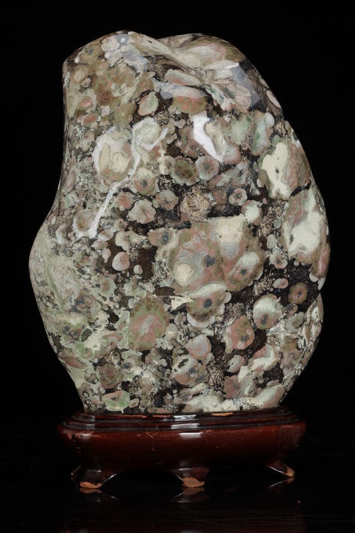 紅梅 梅花石 台付 12.1kg 鑑賞石 自然石 水石 原石 天然石 盆石 飾石