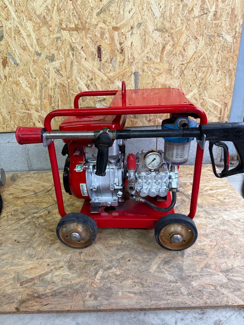 スーパー工業 高圧洗浄機 エンジンジェットポンプガンカチッとフルセット 即使用可