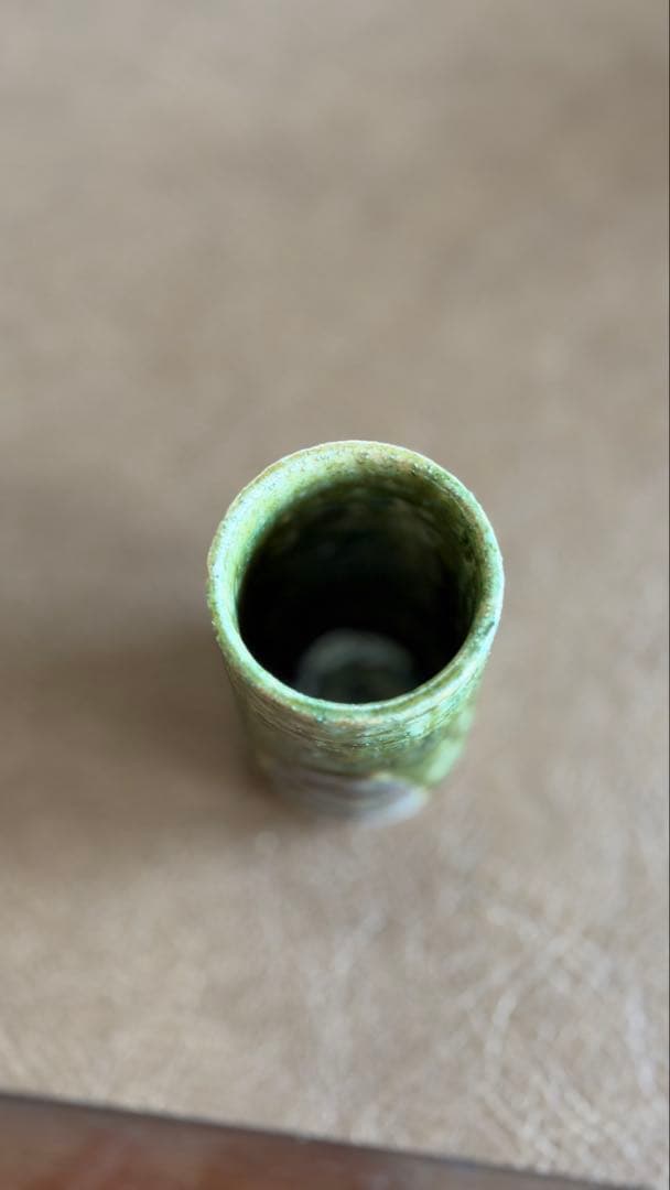 織部焼　緑と白のグラデーション 陶器