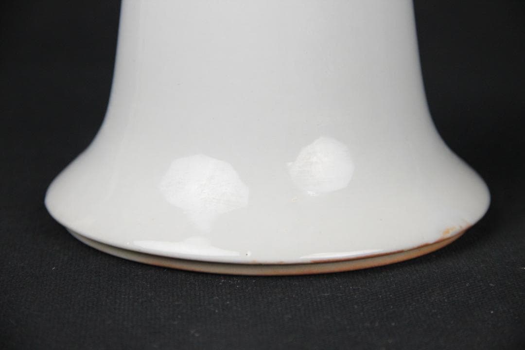 中国 徳化窯 時代 唐物 尊式 花瓶 大壺　白磁　獅子 約26cm NX23-6