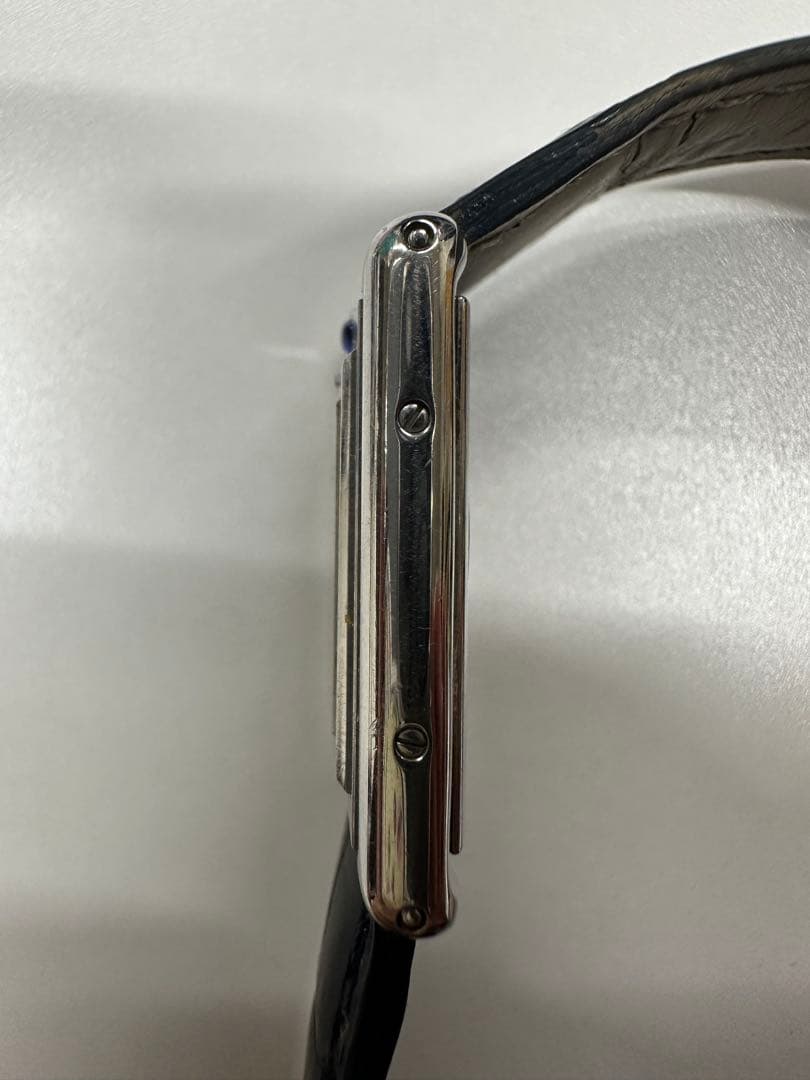 CARTIER タンク　バスキュラント　アナログ レザー 時計　2163-2