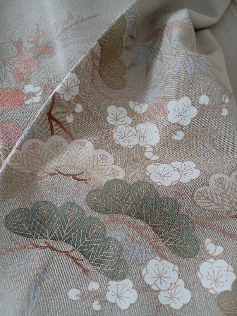 hanahana　 色留袖 一つ紋 正絹 ベージュ 金彩 松竹梅 礼装