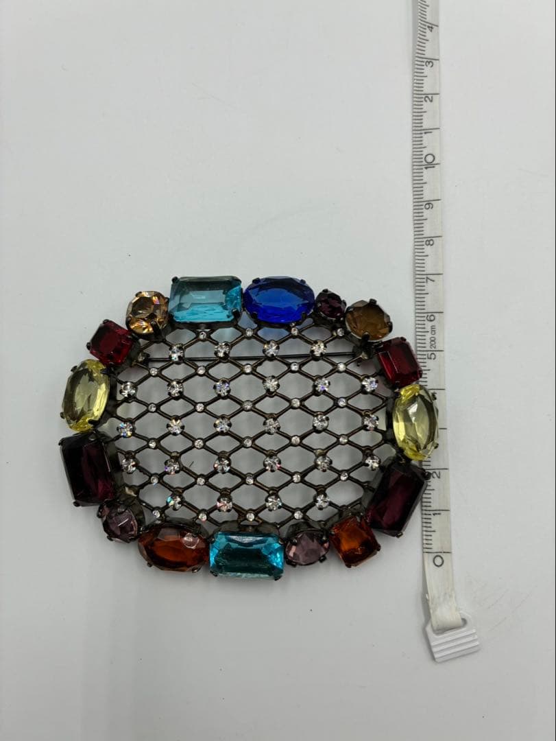 GIORGIO ARMANI ジョルジオ アルマーニ マルチカラー大ぶりブローチ