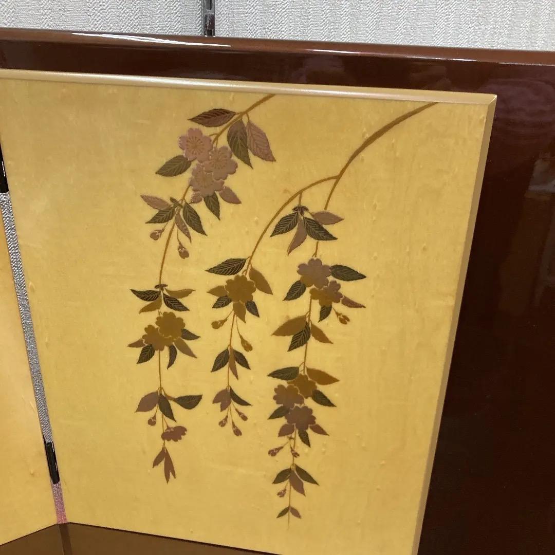 F15　台と屏風のみ　巾83㎝位　訳あり特価　ひな人形飾り台　高級塗り台