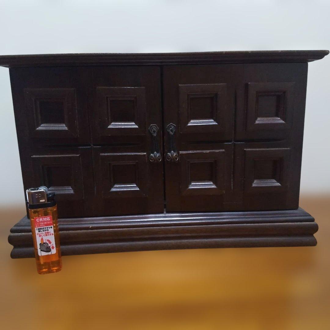 和風木製ミニチェスト小物収納 3 引き出し扉