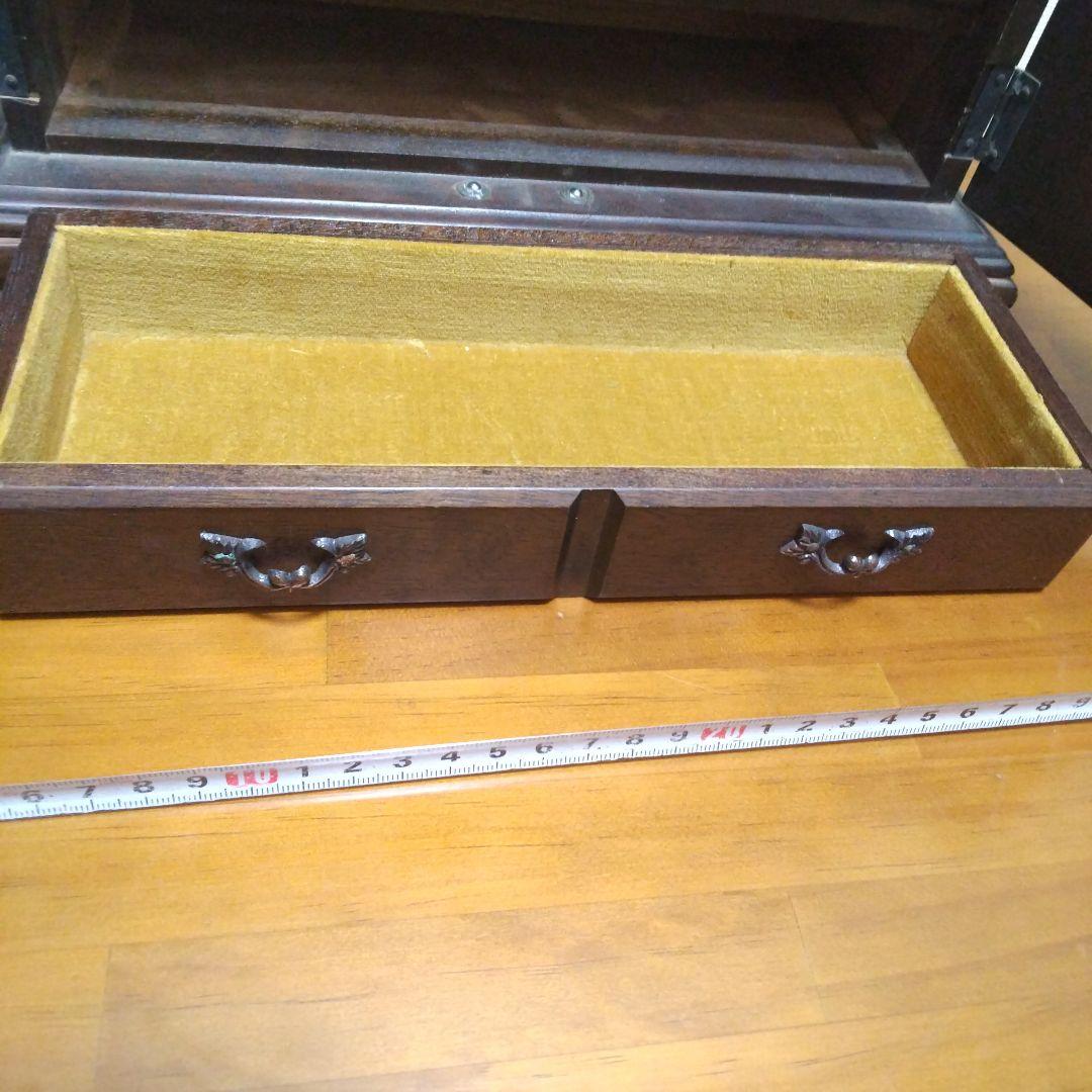 和風木製ミニチェスト小物収納 3 引き出し扉