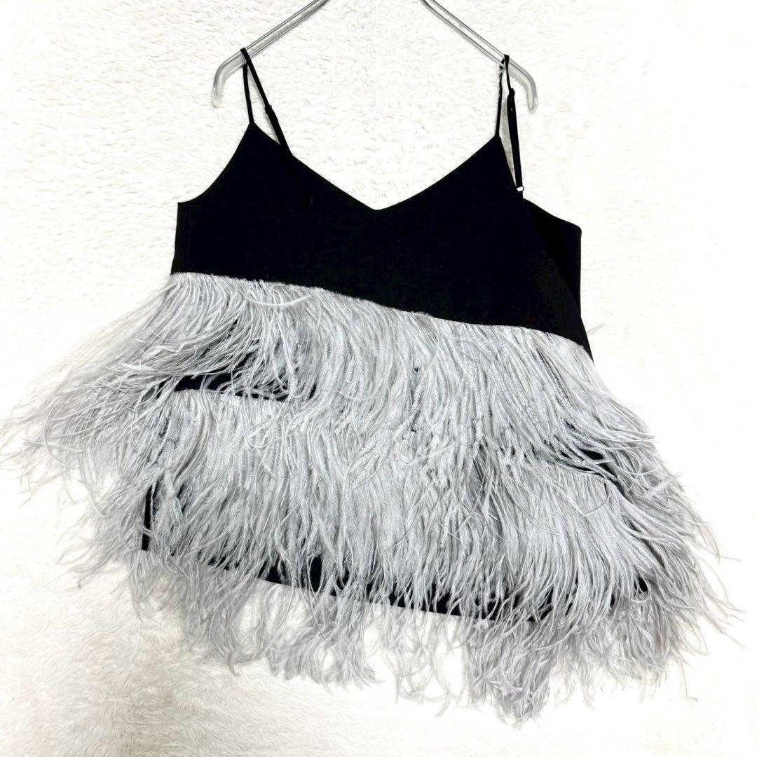 LE CIEL BLEU ルシェルブルー フェザーキャミソール サイズ 36