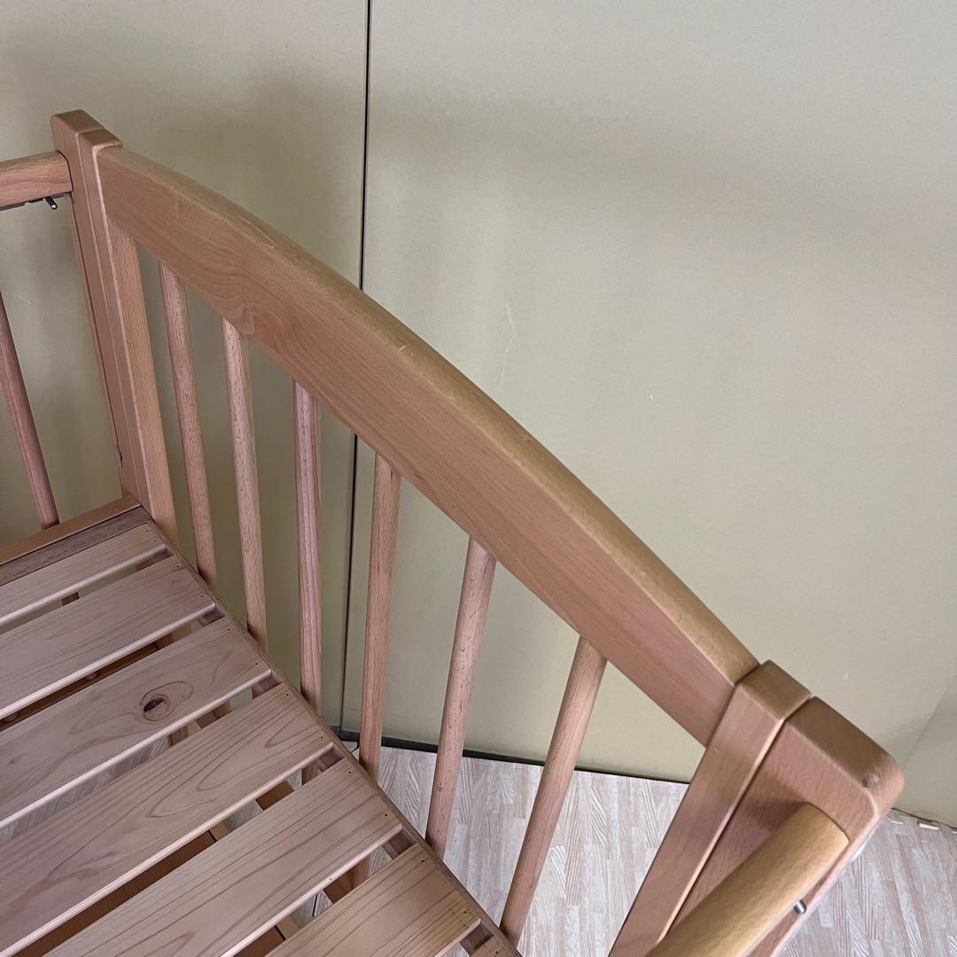 ☆除菌清掃済☆　超美品　日本製　サワベビー　ハイタイプ　すのこ床板　3面スライド