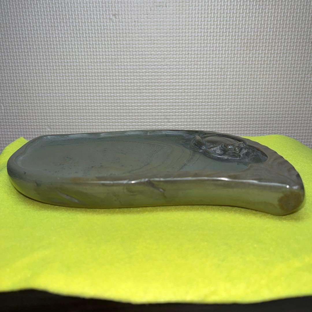 ⭕️宮崎県延岡　相馬羊堂　蛙彫刻硯　紅渓硯　極珍品　21cm超　女性好み