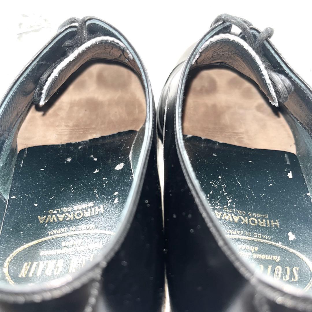 美品 スコッチグレイン ドレスシューズ 25 3E キャップトゥ 革靴 ブラック