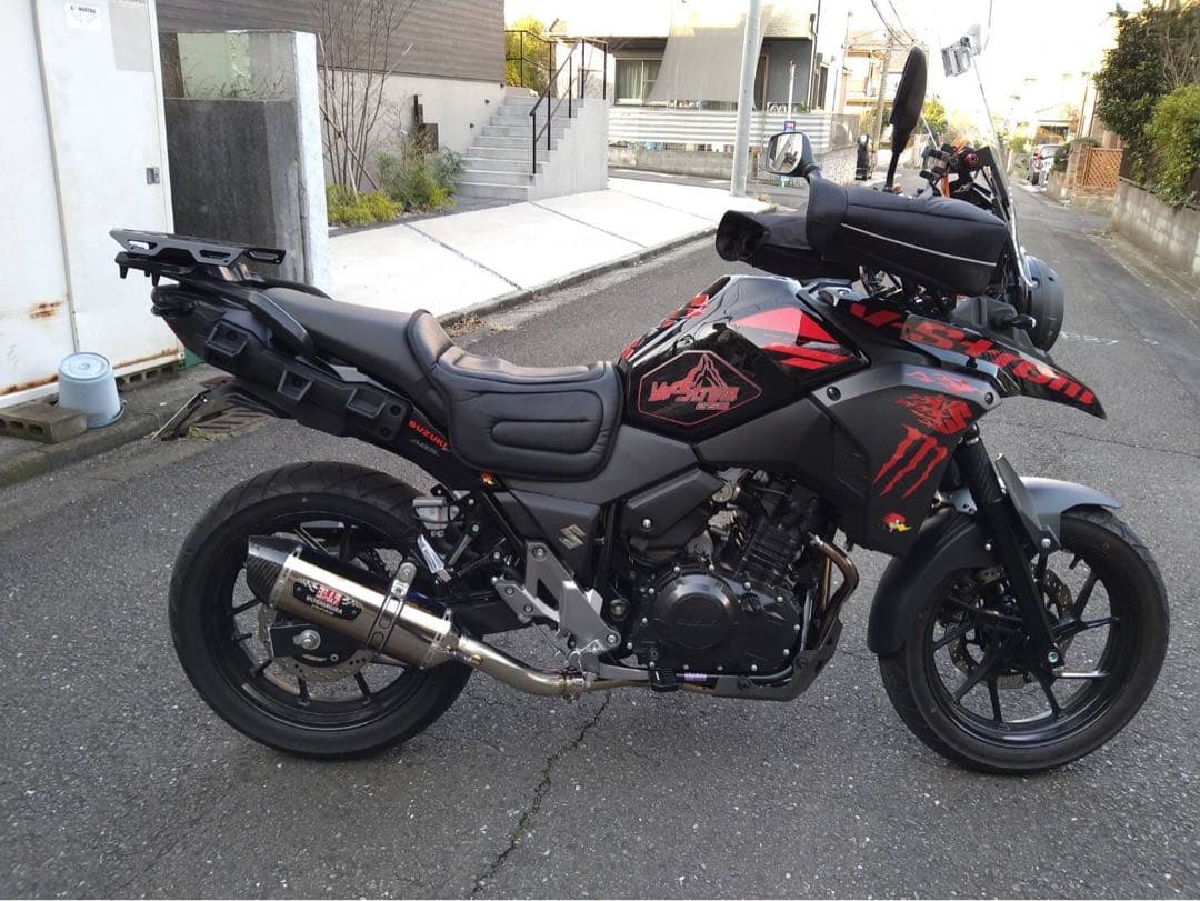 Ｖストローム２５０用ヨシムラ Ｒ77 Ｓチタンブルーカーボンエンドマフラー