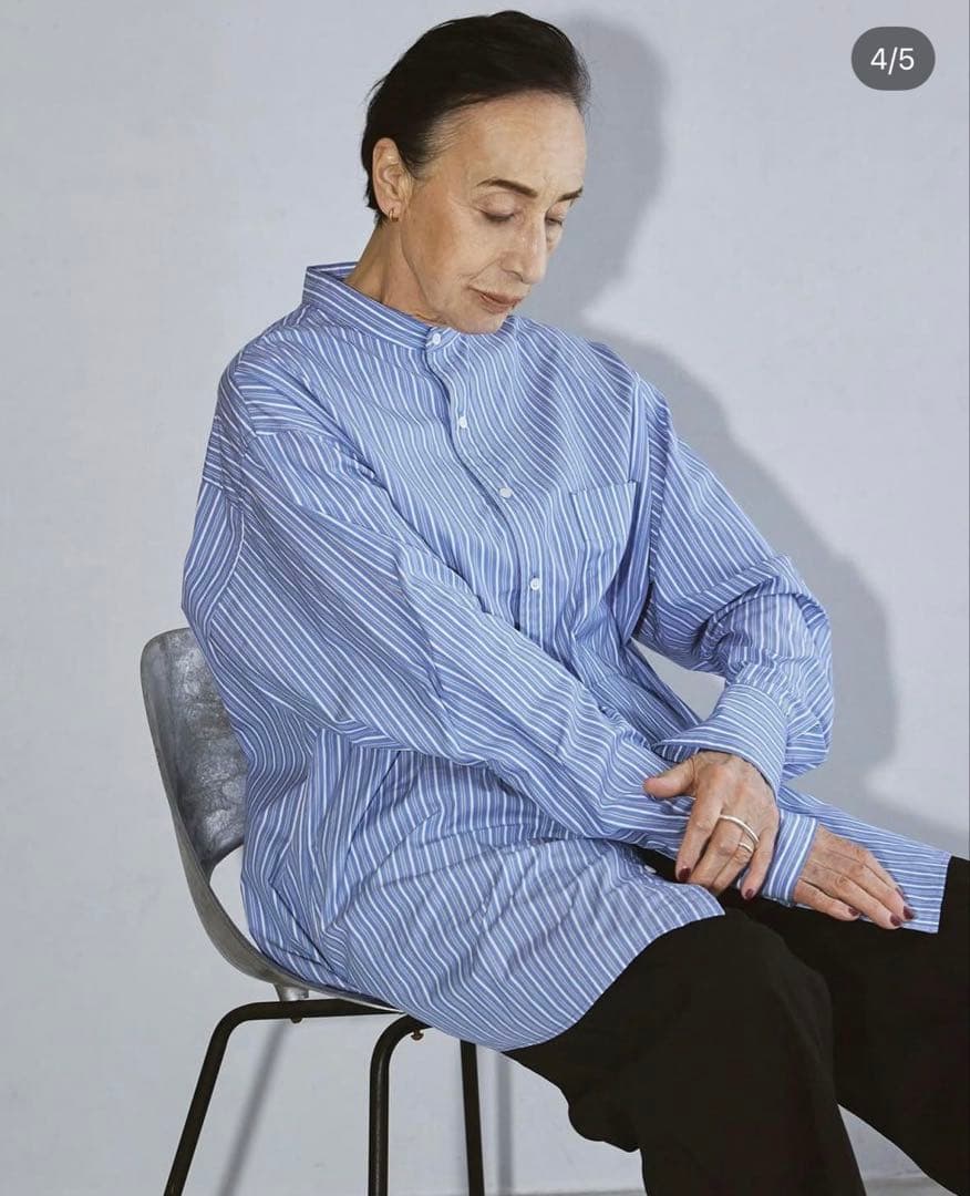 TODAYFUL ストライプオーバーシャツ　SAX