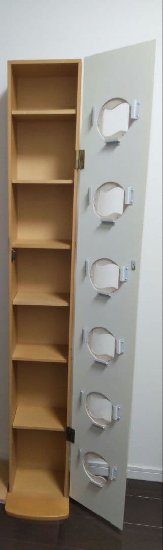 本棚 スリム 木製 写真入れ CD入れ有 ホワイト