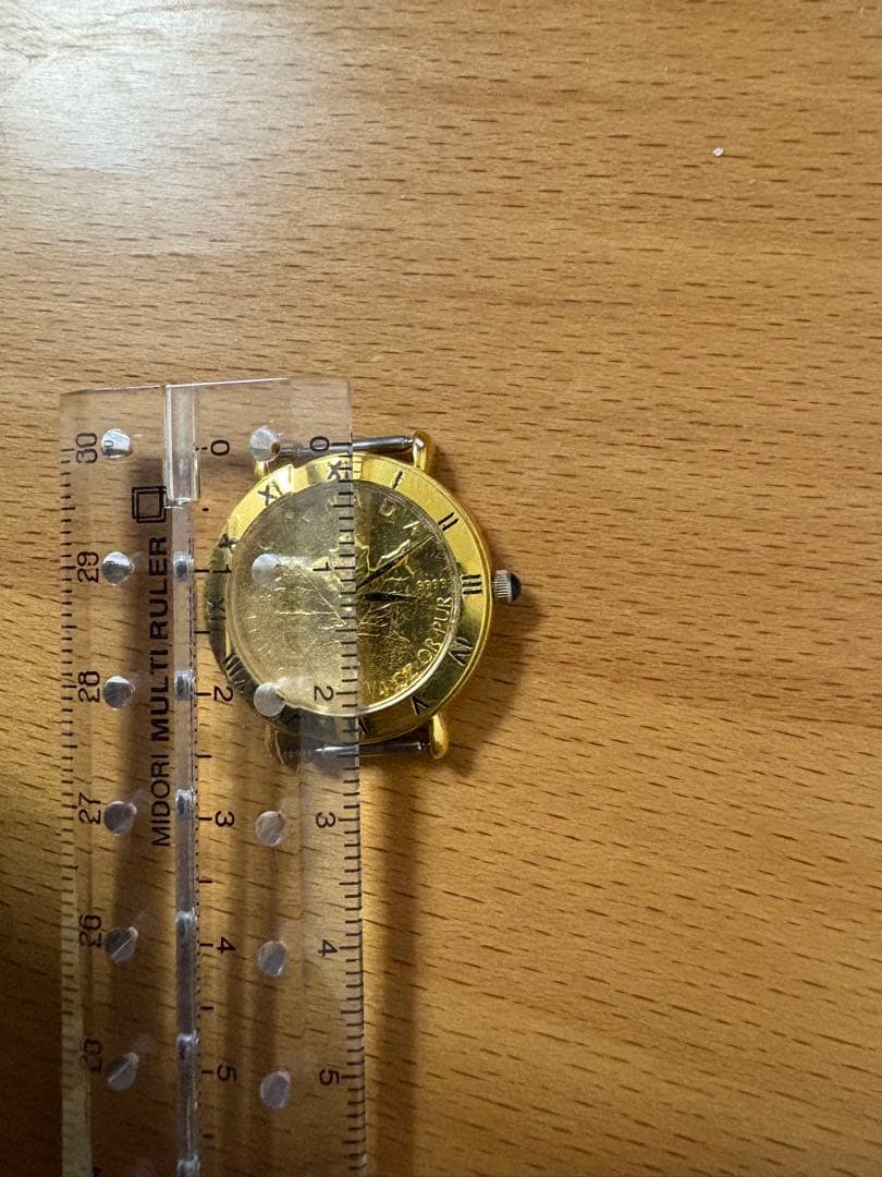 メイプルリーフ金貨埋込1/4oz腕時計スイスNivada社30年以上前の古腕時計