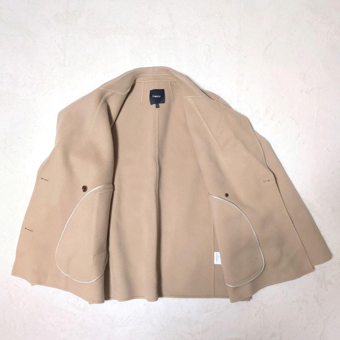 美品 theory ダブルブレスト ウール カシミヤ Pコート 2025年S