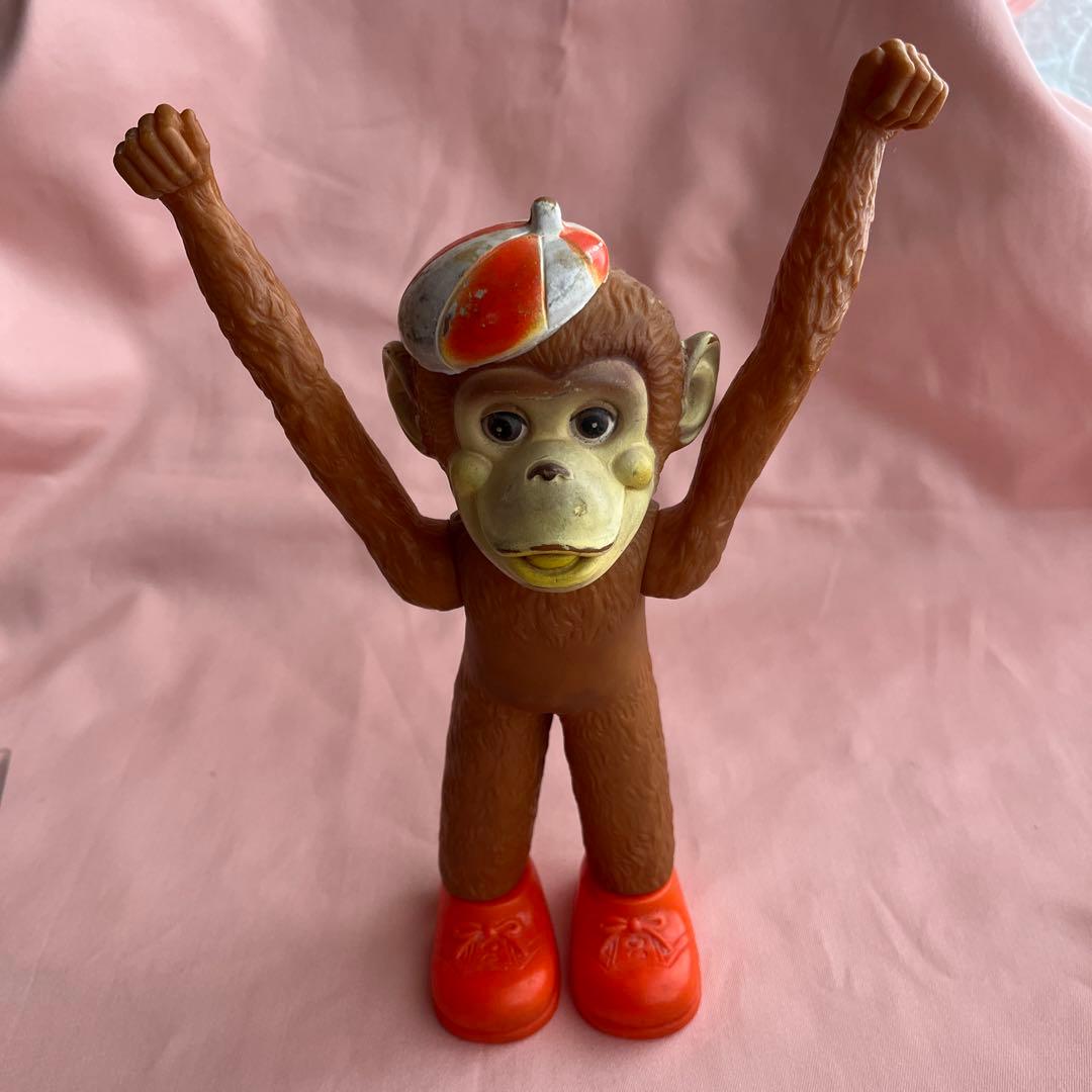 レア　ビンテージ　さる　約60 70年代　ラバーモンキー　ラバー　動物　貯金箱