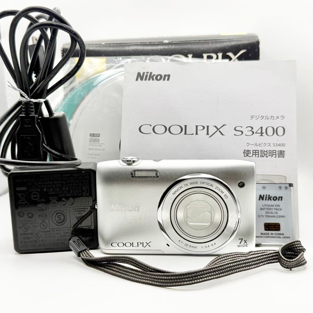 【付属品完品】Nikon COOLPIX S3400 コンデジ デジカメ 動作品