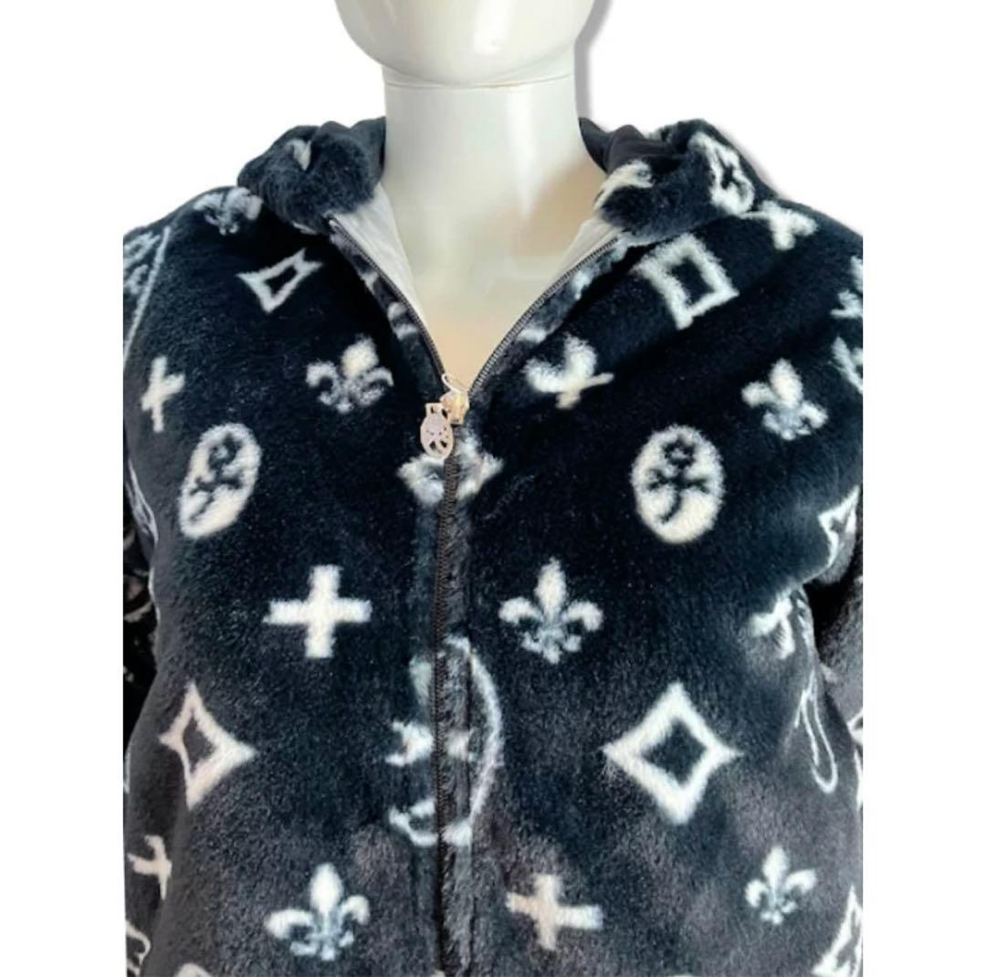 カステルバジャック モノグラムエコファーブルゾン 黒