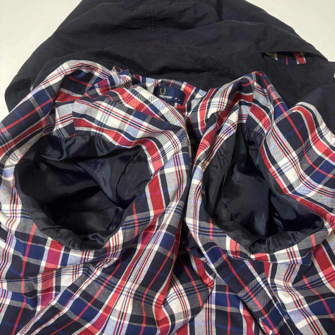 Fred Perry モッズコート 月桂樹 チェック 2way フード M-L