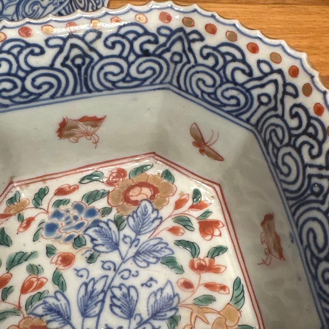 江戸時代□古伊万里　三つ重ね　どんぶり 正月