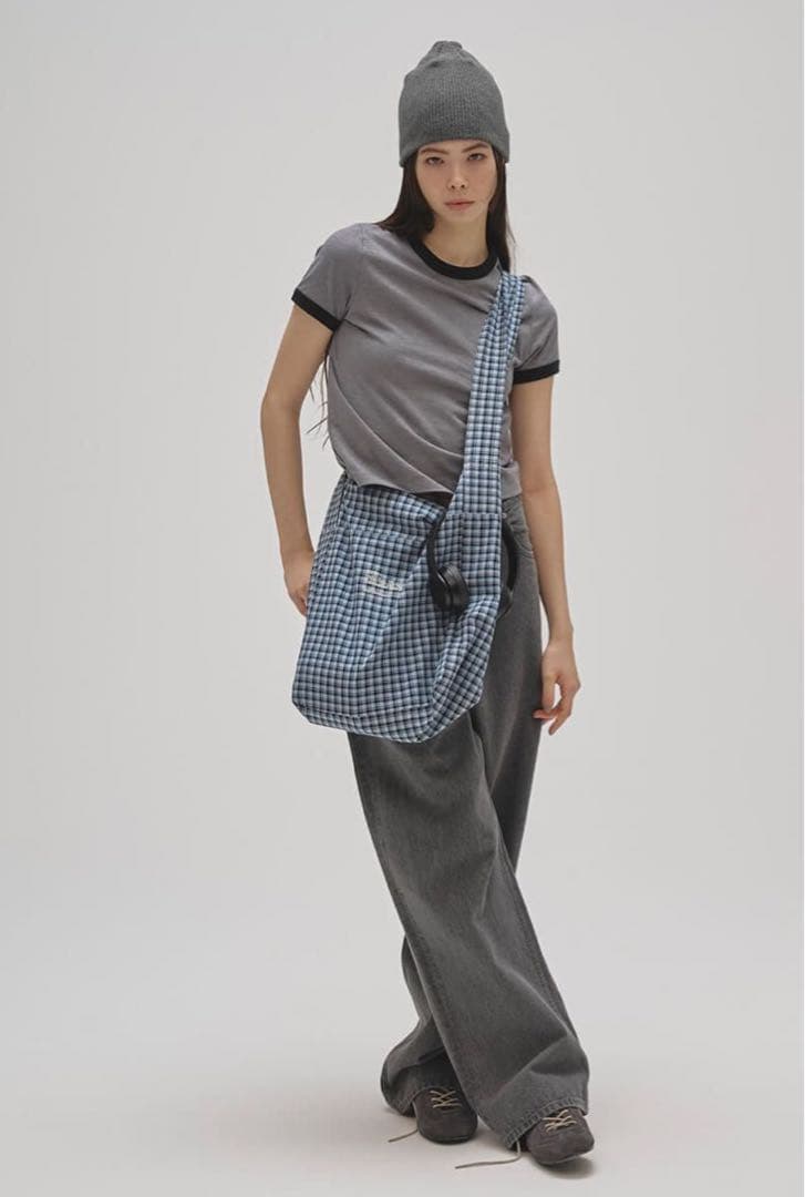 Todayful ノベルティ チェックショルダーバッグ BLU 新品未開封