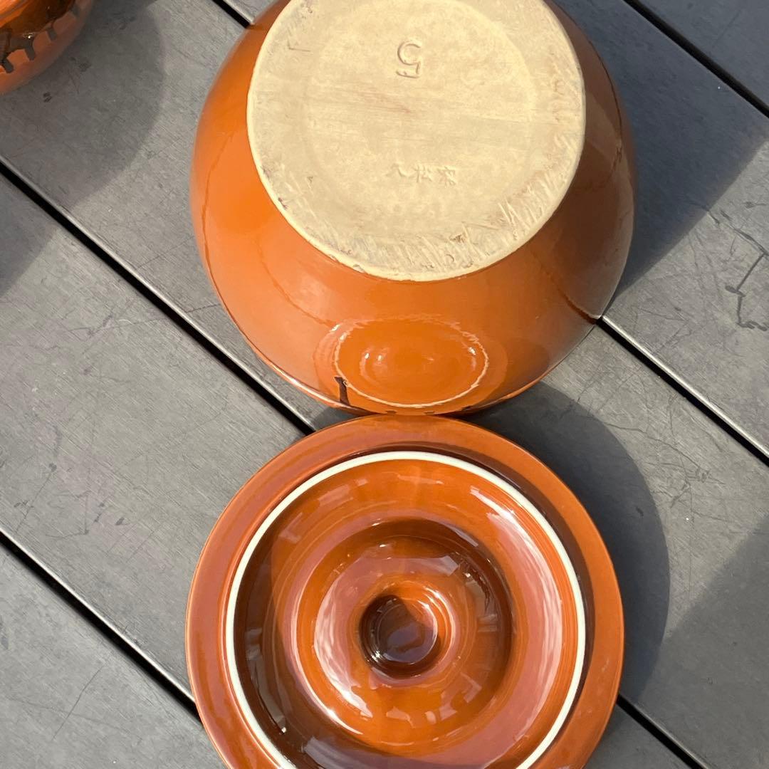 久松 かめ丸壺蓋付 5号・3号・2号 ３個セット 漬物容器 常滑焼