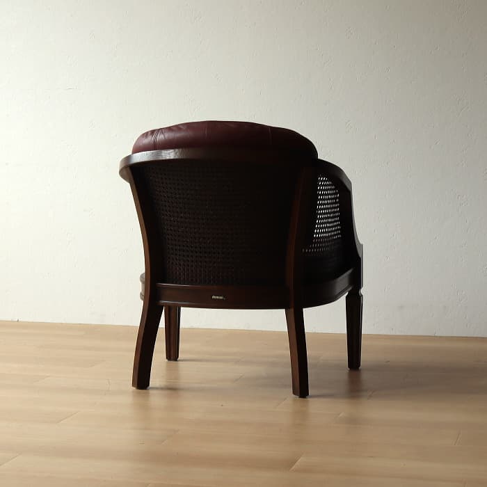 アンティーク カリモク Domani 一人掛け椅子 本革 ナラ材