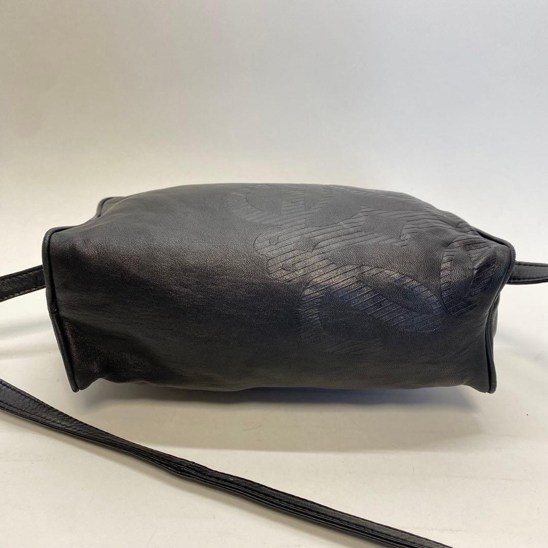 ロエベ ナッパレザーショルダーバッグ スクエア アナグラム ブラック