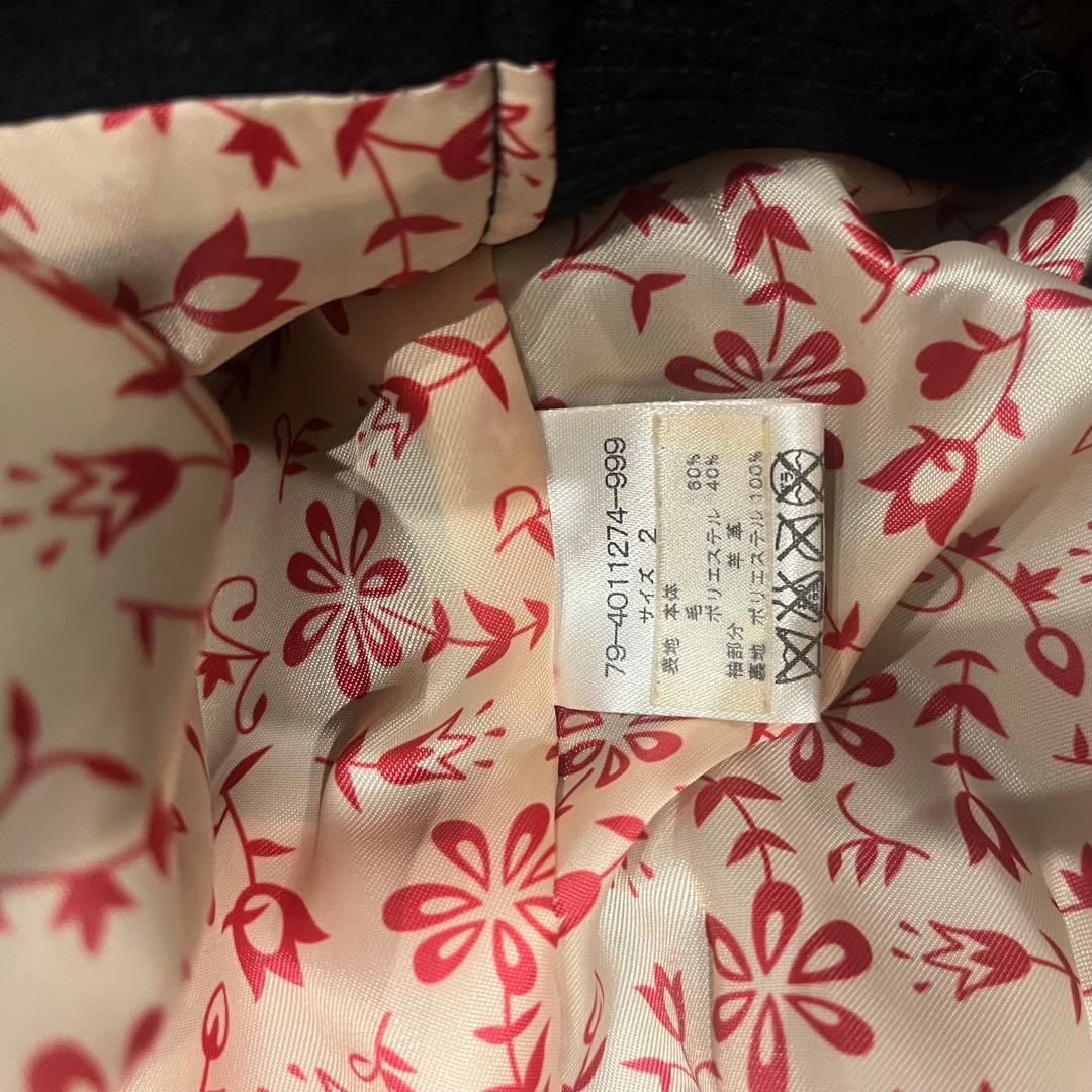 Q♡ キュー ラムレザー スタジャン ネイビー