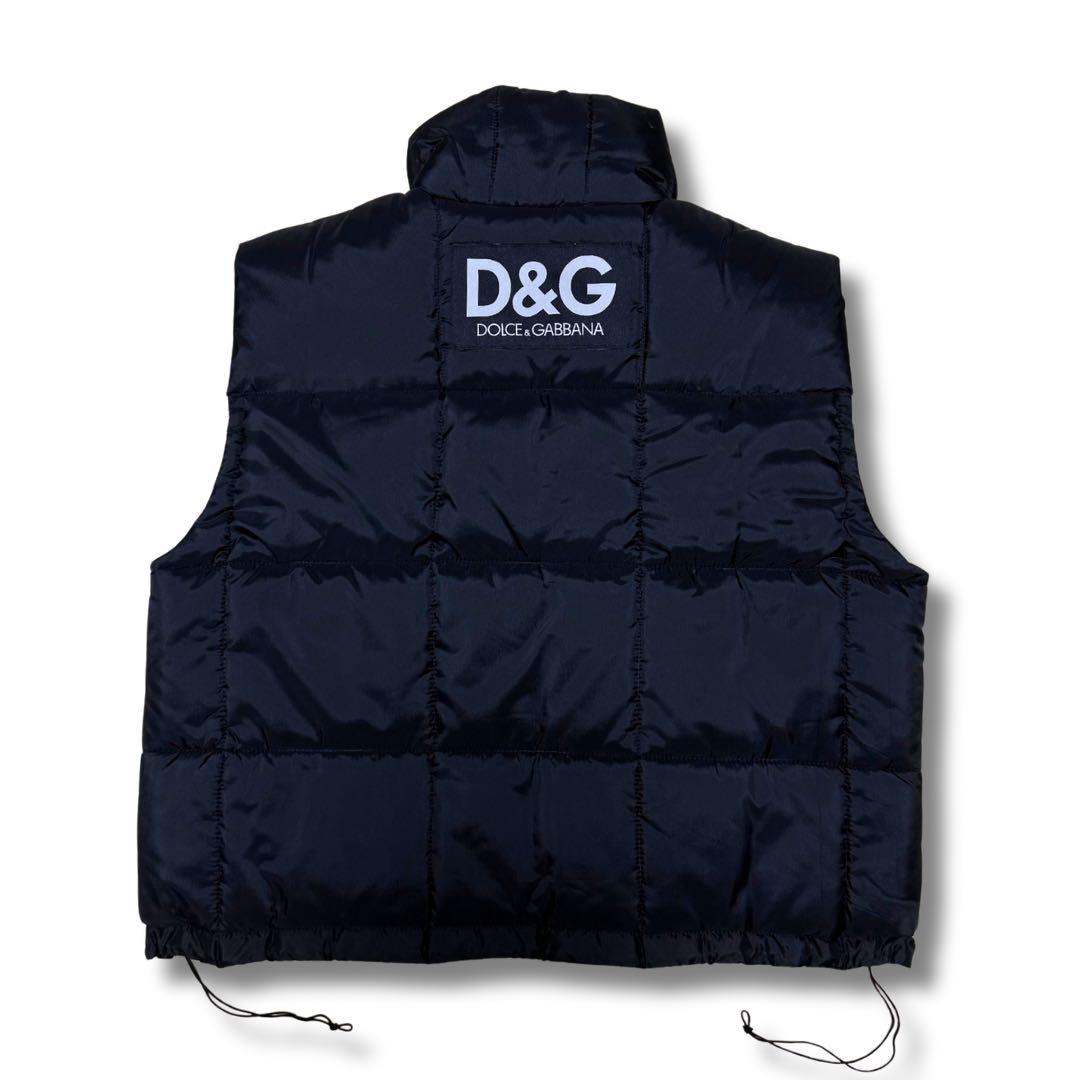 D&G ドルチェ＆ガッバーナ ロゴ 中綿ベスト ブラック S 短丈